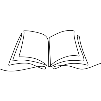 open book continuous line drawing